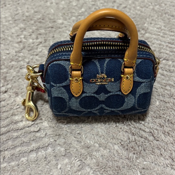 Coach Mini Rowan Bag Charm In Signature Denim - Picture 3 of 7